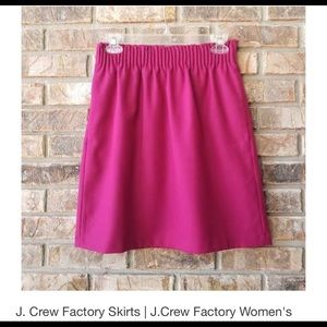JCrew Ruched Waist Fuchsia Skirt